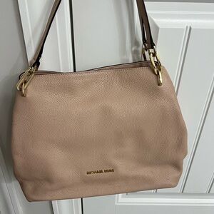 Chic Beige Leather Shoulder Bag